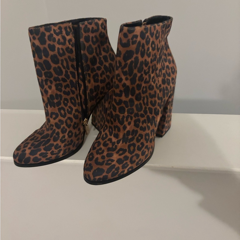 Jessica Simpson Leopard Print Ankle Boots